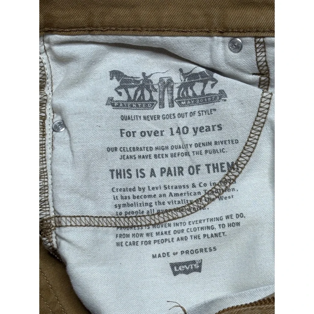 Levi's 513 Slim Straight Jeans Men 36x30 (Tag 36x32) Tan Stretch